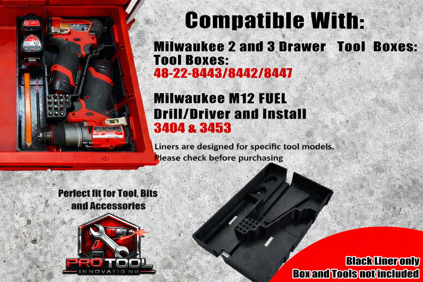 Pro Tool Innovations - M12 FUEL Drill Driver Drawer Liner