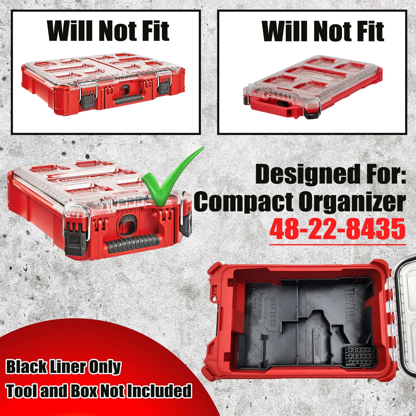 Pro Tool Innovations - M18 Drill/Driver Packout Liner – Compact Organizer Insert