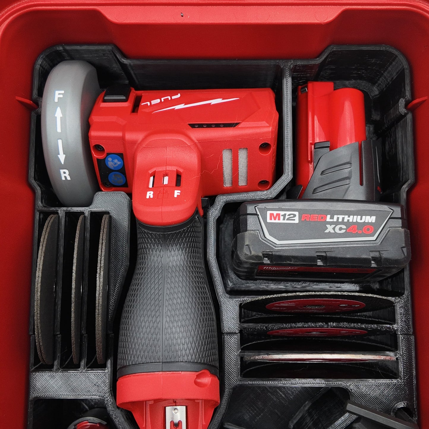 Pro Tool Innovations - M12 FUEL 3" Cut Off Tool Liner, Compact Packout Organizer Insert