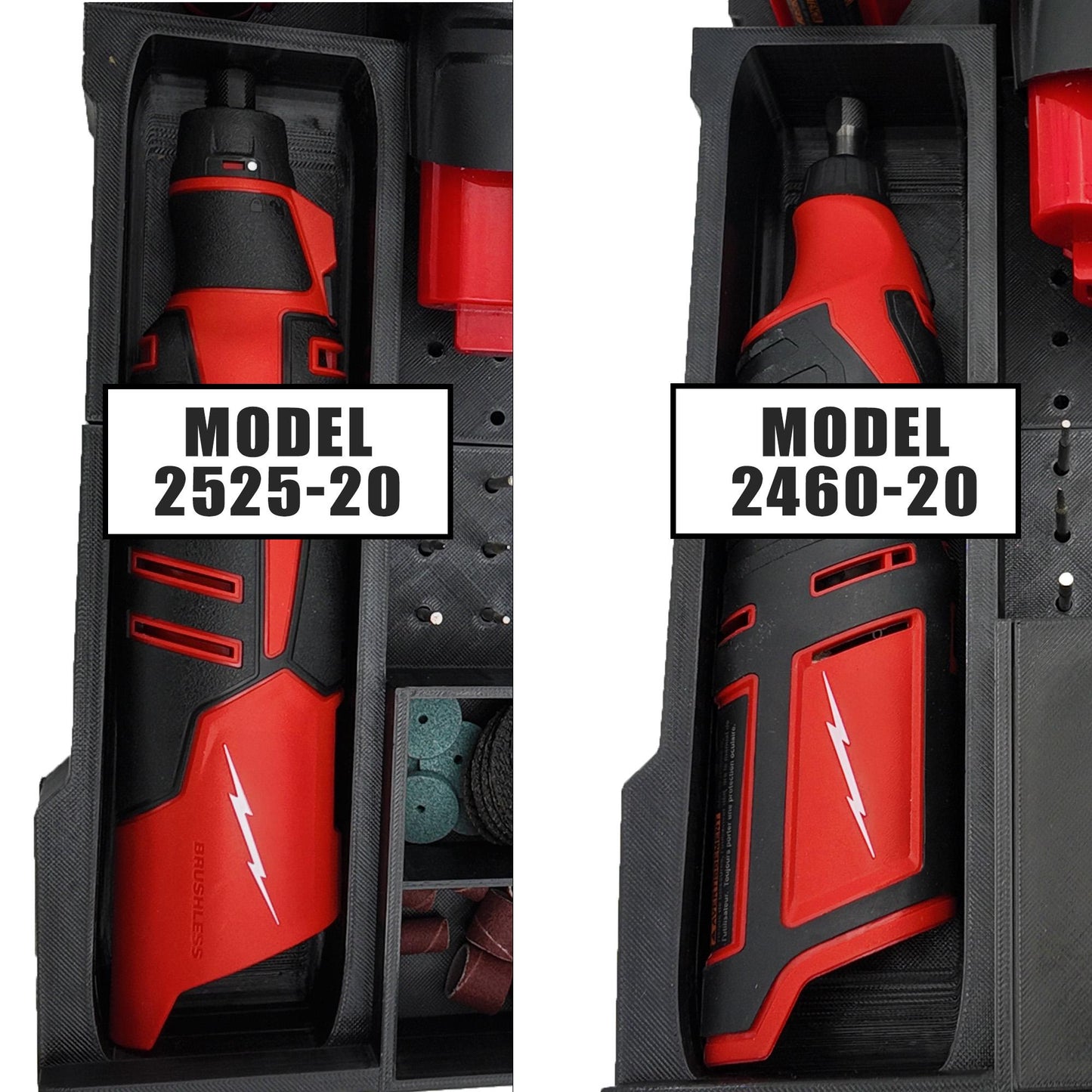 Pro Tool Innovations - M12 Rotary Tool and Accessories models 2460 and 2525- Milwaukee Compact Organizer Packout Insert