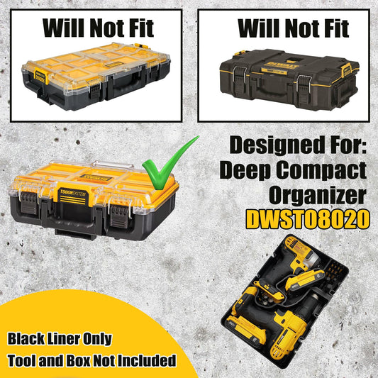 Pro Tool Innovation - 20V Max Drill Set Organizer Tray Insert, Deep Compact Organizer