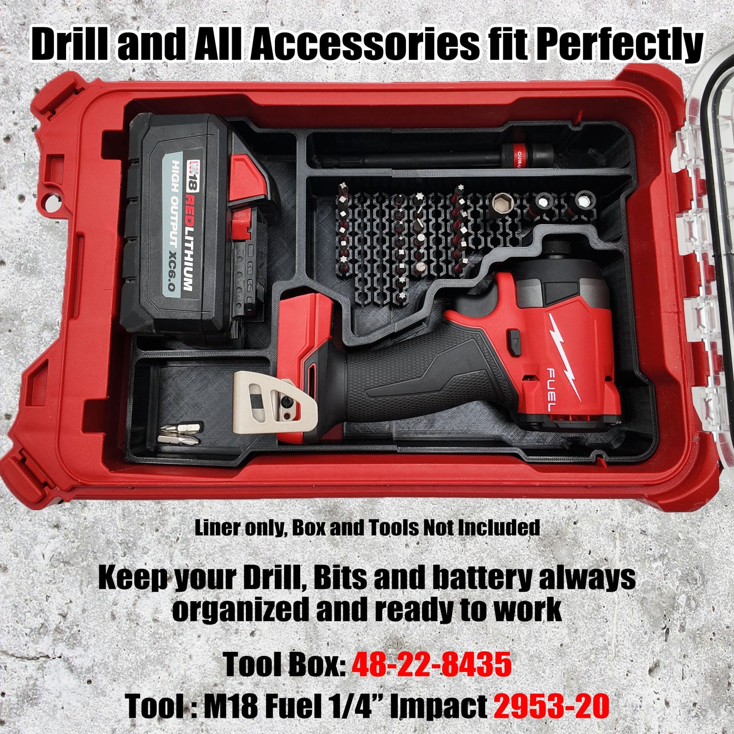 Pro Tool Innovations - M18 FUEL 1/4" Hex Impact Driver Packout Liner – Pro Tool Organizer