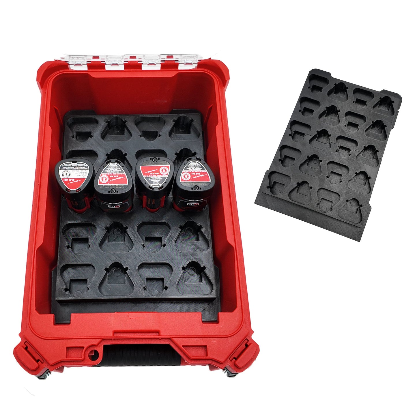 Pro Tool Innovations - M12 Battery Liner for Milwaukee Packout Compact Organizer